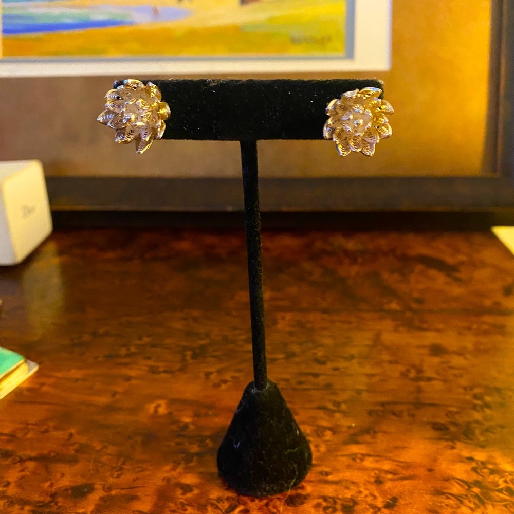 Sterling Silver Flower Earrings